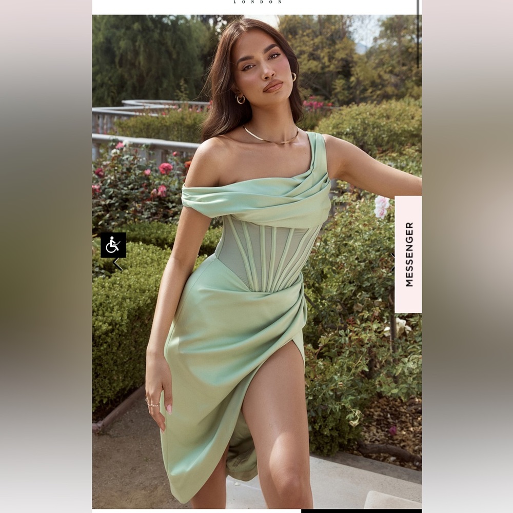 House of CB LULU midi corset dress size small in pistachio.
